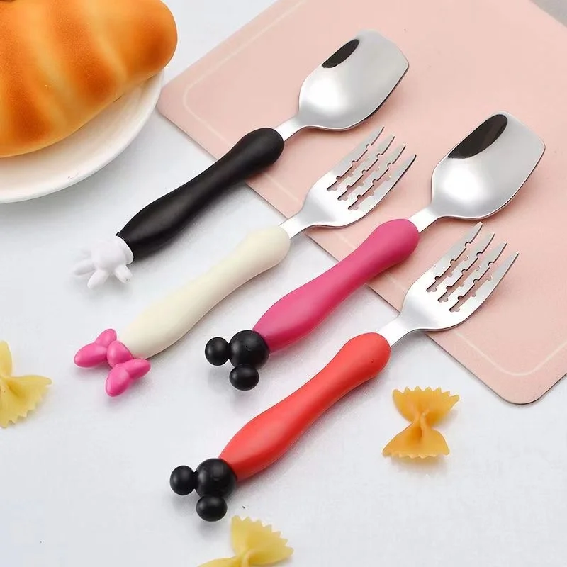 Cartoon Modeling Baby Fork and Spoon Set Cutlery Set Children's Cutlery Training Cutlery Spoon Fork Modeling Spoon