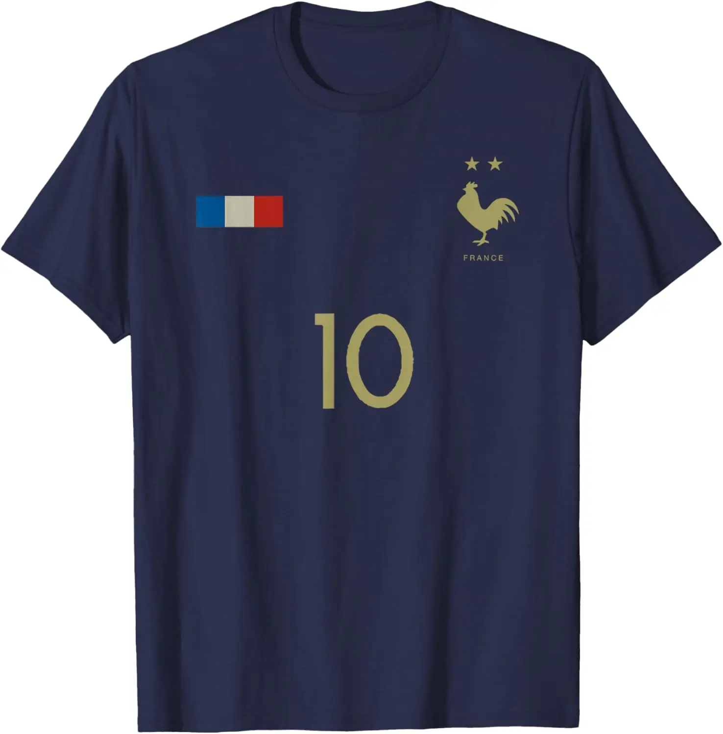 Camiseta con gráfico de fútbol Retro número 10 de Francia, camiseta informal de algodón transpirable con cuello redondo