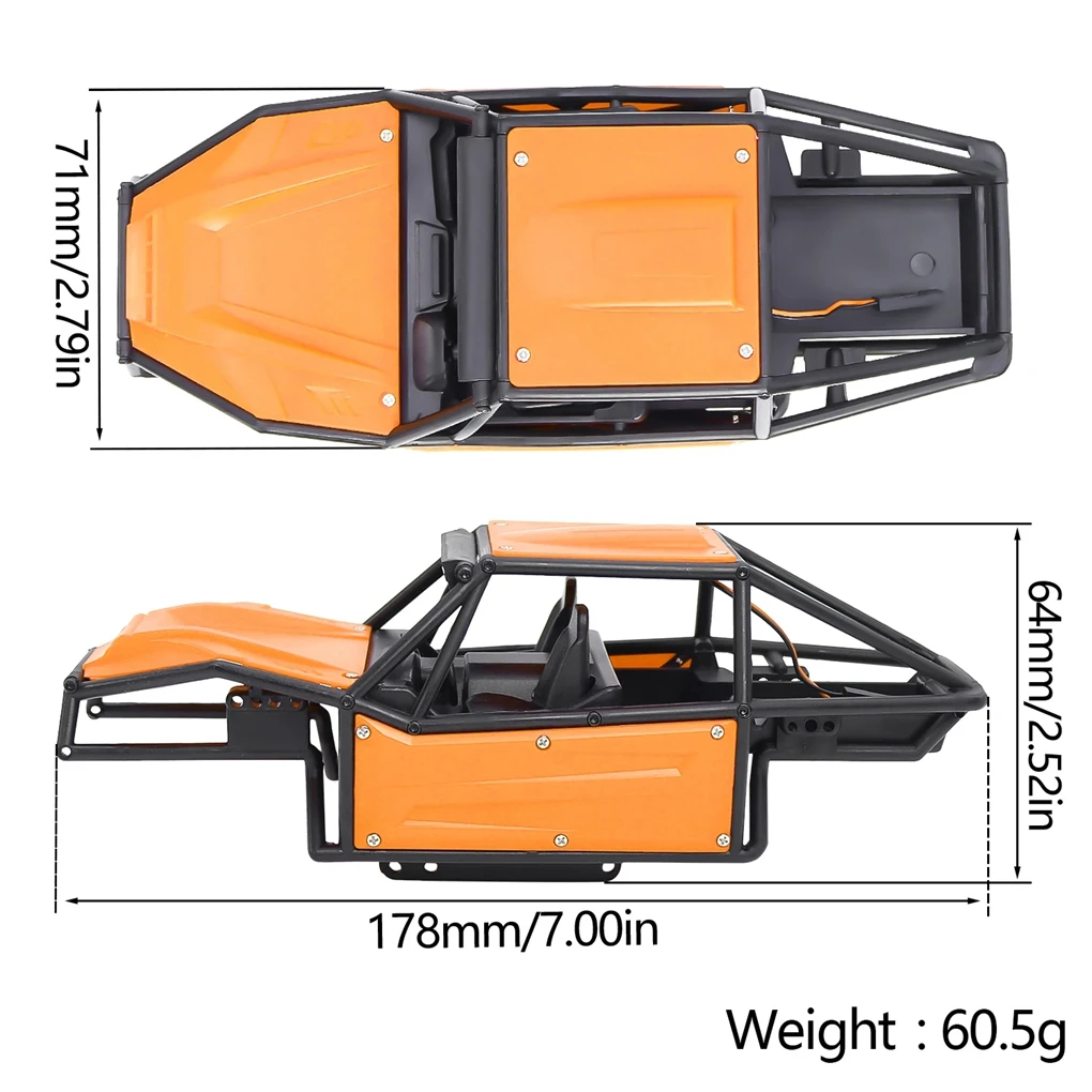 Plastic Buggy Body Shell Chassis Kit for RC Crawler TRX4M 1/18 RC Car Upgrade Part