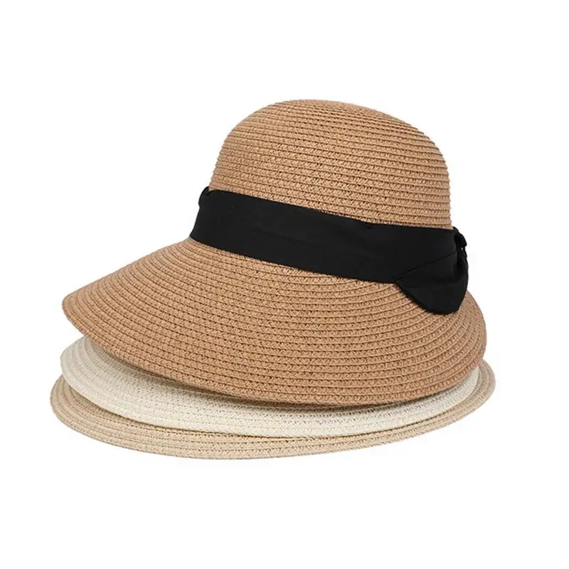 Women Beach Straw Hats Foldable Women\'s Standard Wide Brim Sun Hat Summer Straw Sun Hats Women Beach Straw Hats For Women