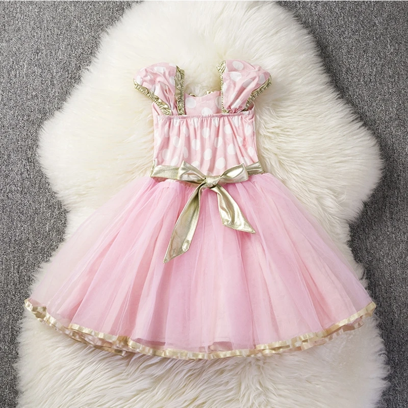 Fancy Dress for Girls Kids 1-5 Years Princess Dress Girl Elegant Pink Dress Halloween Costumes Baby New Red Christmas Clothes