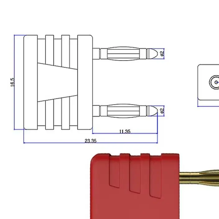 2mm Stackable Banana Plug Safety Shunt Connector, 10A Gold Plated Copper Short Test Plug 10mm Pitch 30V 60V for Multimeter