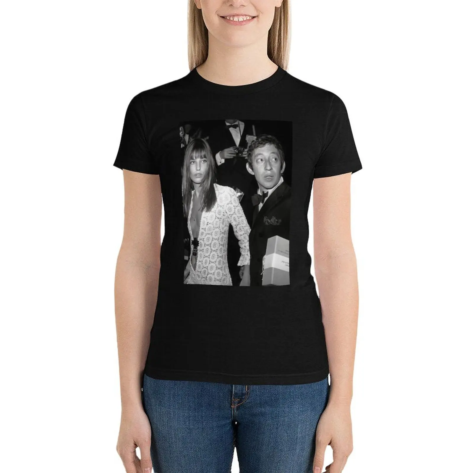 Jane Birkin and Serge Gainsbourg T-Shirt tops vintage lady clothes graphic t-shirts for Women