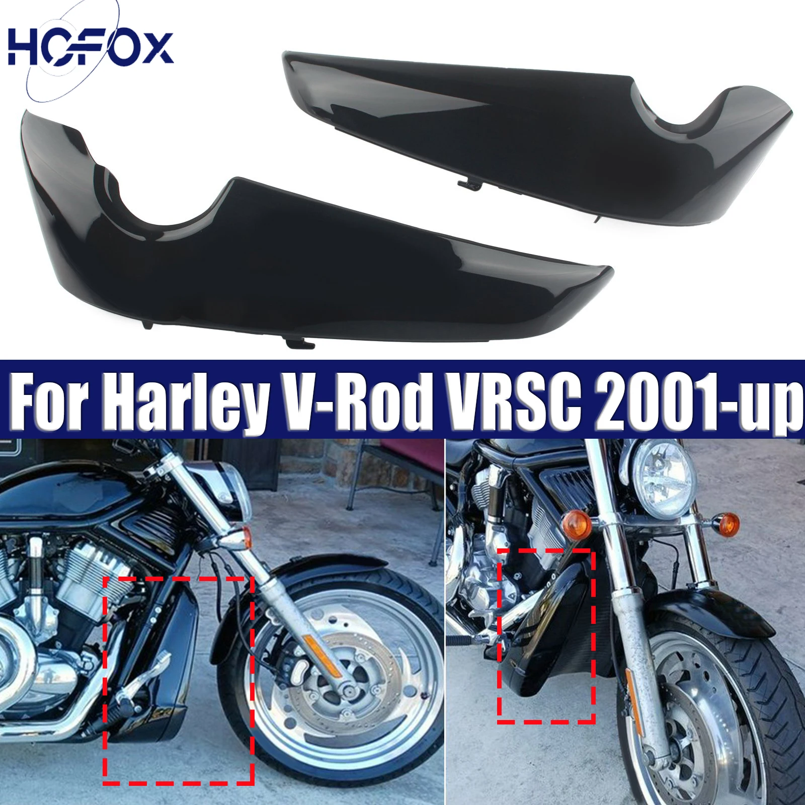 For Harley V-Rod VRSC 2001-up L&R Radiator Side Covers Shrouds