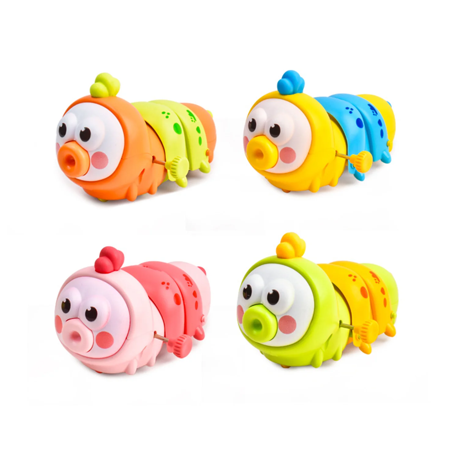 Chain up colored caterpillar children\'s toys, clockwork cartoon cute parent-child interactive toys