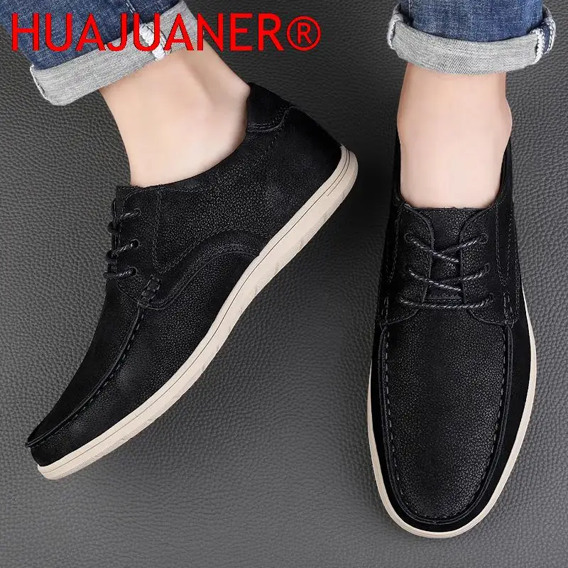 Merk Luxe Heren Casual Schoenen Klassieke Heren Skateboard Schoenen Echt Lederen Skate Schoenen Hoge Kwaliteit Heren Formele Schoenen Veterschoenen