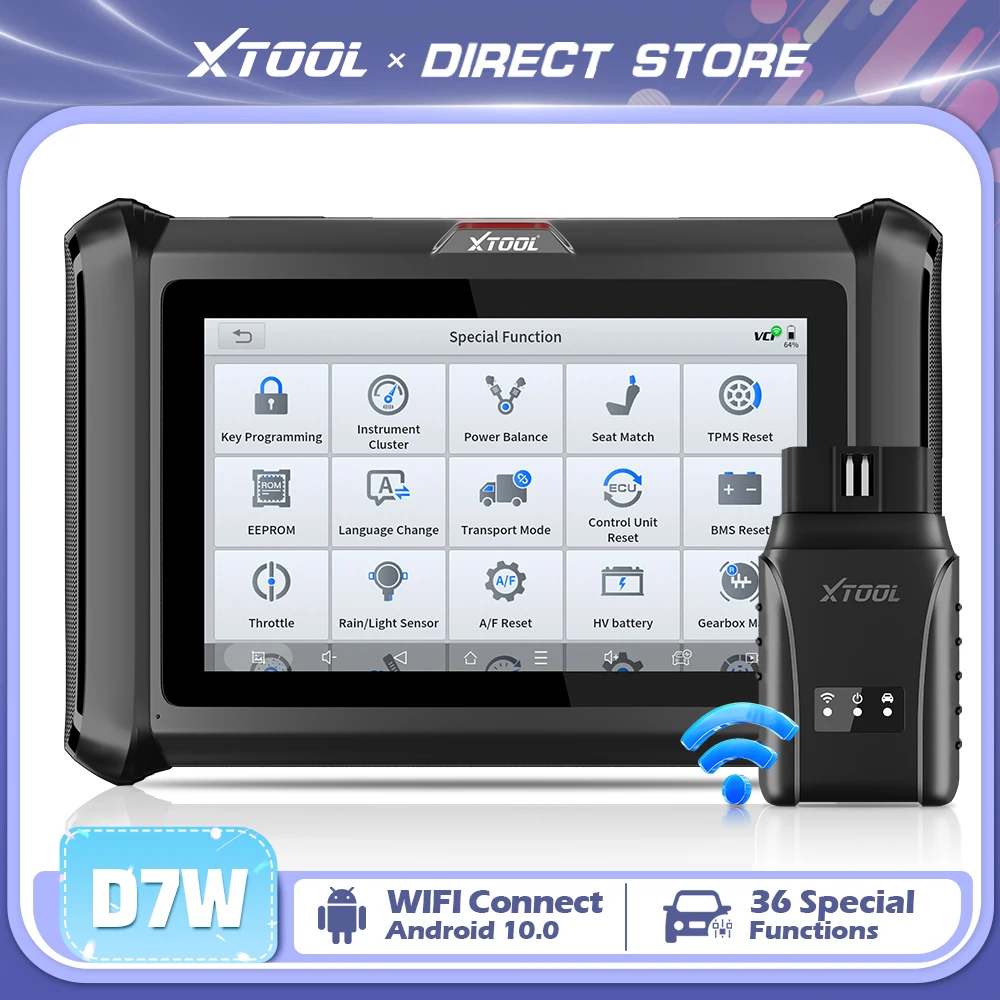 XTOOL D7W 2024 New of XTOOL D7BT All Systems WiFi Diagnostic Tools Car Bidirectional Automotive Scanner Built-in DoIP/CAN FD