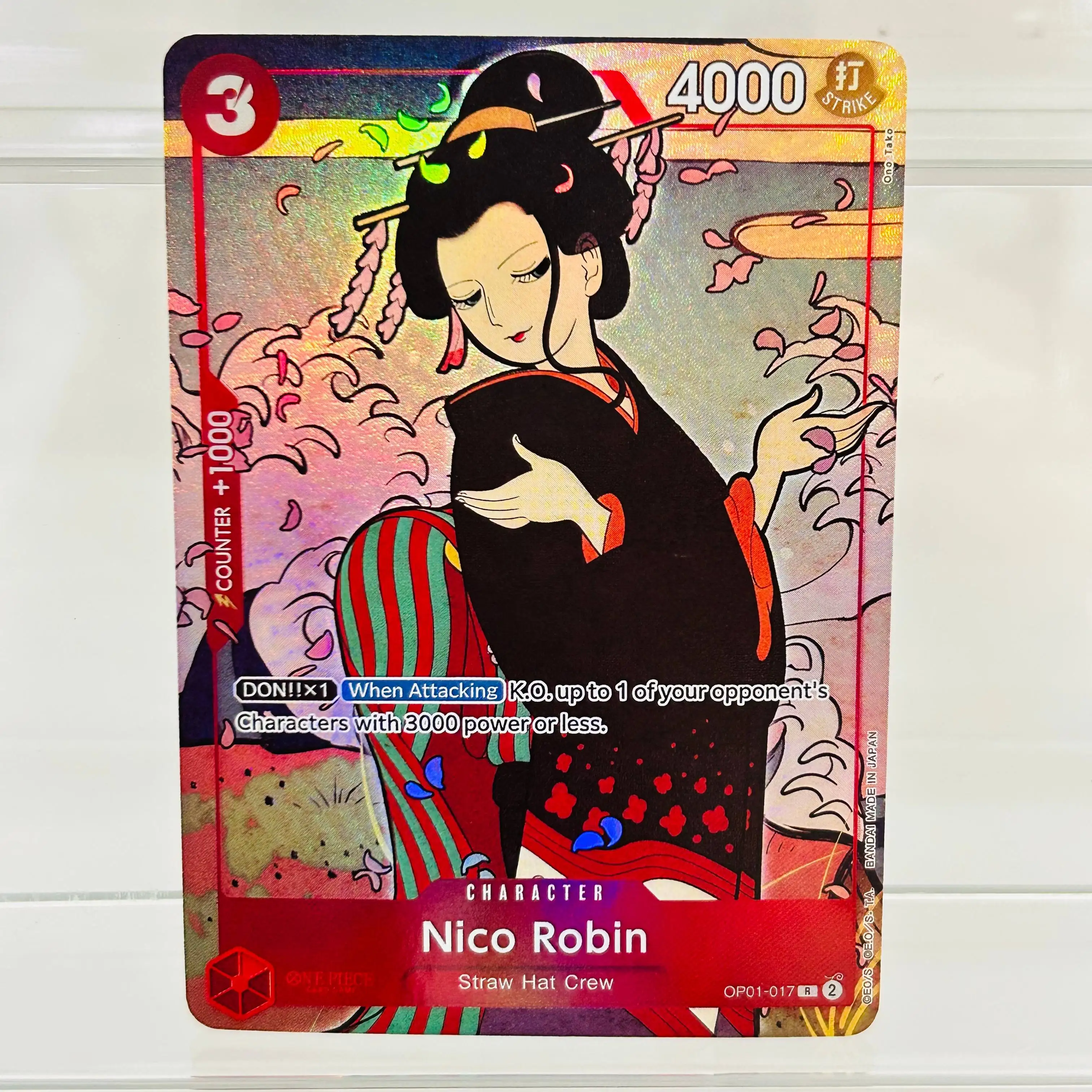 

One Piece Nico Robin OP01-017 English Card with Holographic Texture Perfect Condition DIY Premium Anime Collection Card