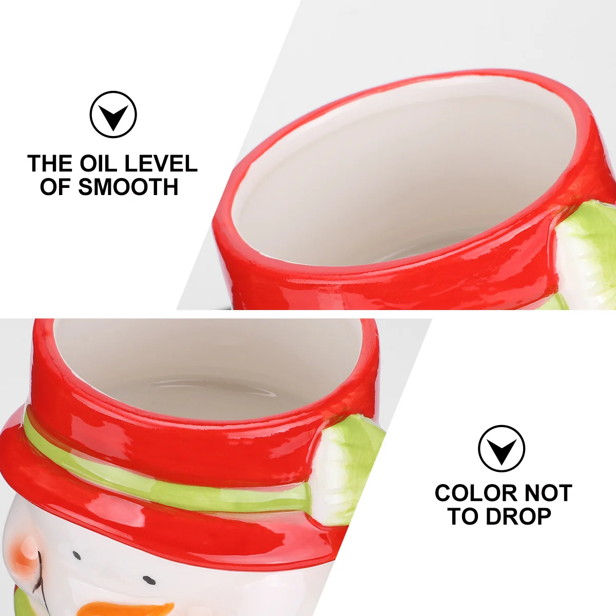 

1Pcs Snowman Ceramic Cup Trendy Christmas Snowman Design Microwave Safe Ceramic Mug for Beverage Drinking At Home