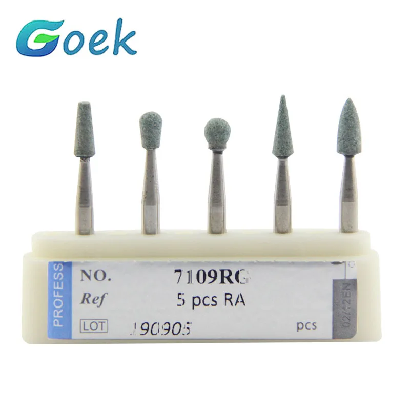 

5pcs Dental RA Shank Green Stone Burs Finish Ceramics Grind Ceramics Precious Metal Drill Bits Laboratory Tool Kits