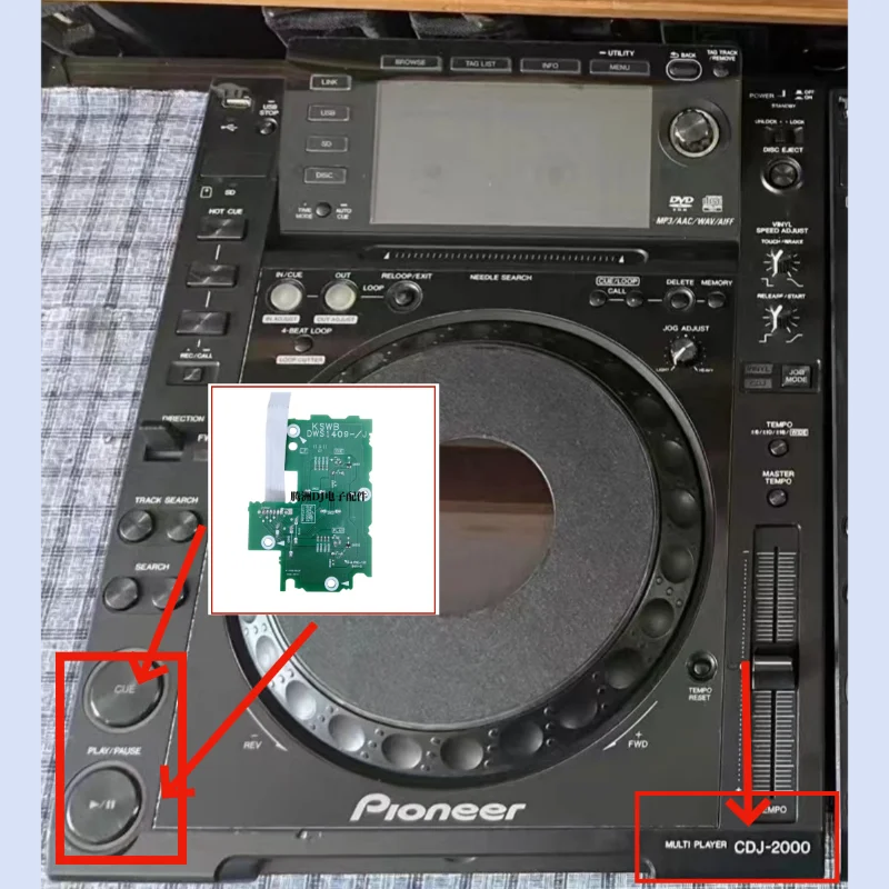 Original Pioneer CDJ2000 Generation DJ Internal Play Pause Button Board Touch Circuit Board DWS1409