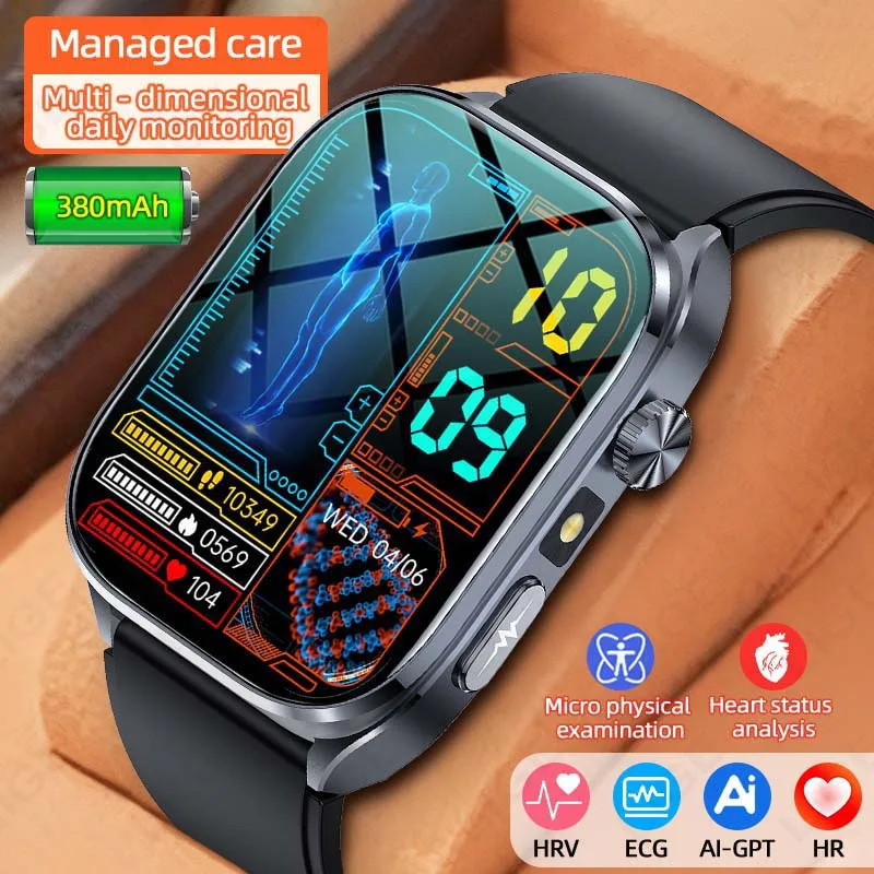 

LIGE New ECG+PPG Smart Watch Men Blood Oxygen Clock Nursing Grade Body Analysis Voice Call Health Smartwatch 2025 Dynamic UI
