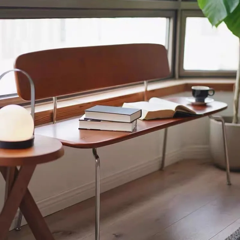 

Nordic home living room dining table and chairs bedside solid wood creative sofa stool long coffee table retro bench rack change