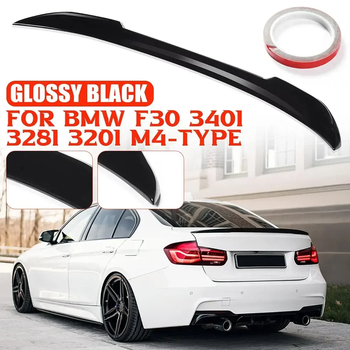 

CS Style Car Rear Trunk Spoiler Boot Extension For BMW F30 F80 340i 328i 320i M3 Sedan 2013-2019 Rear Spoiler Wing Lip Body Kit