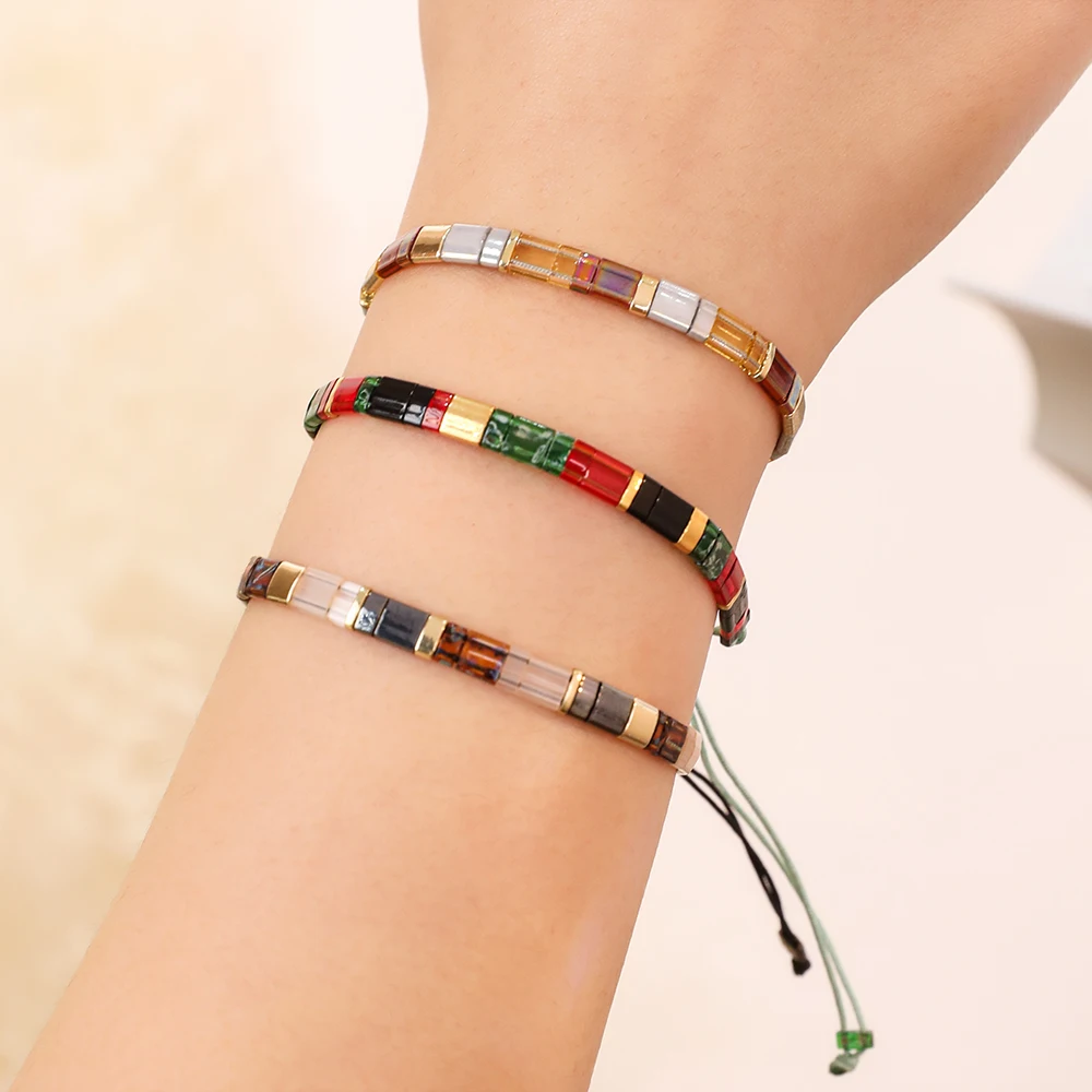 ZMZY Miyuki Tila Beads bracciale per donna Fashion Stacked Colorful Glass Charm Pulseras Femme accessori per gioielli