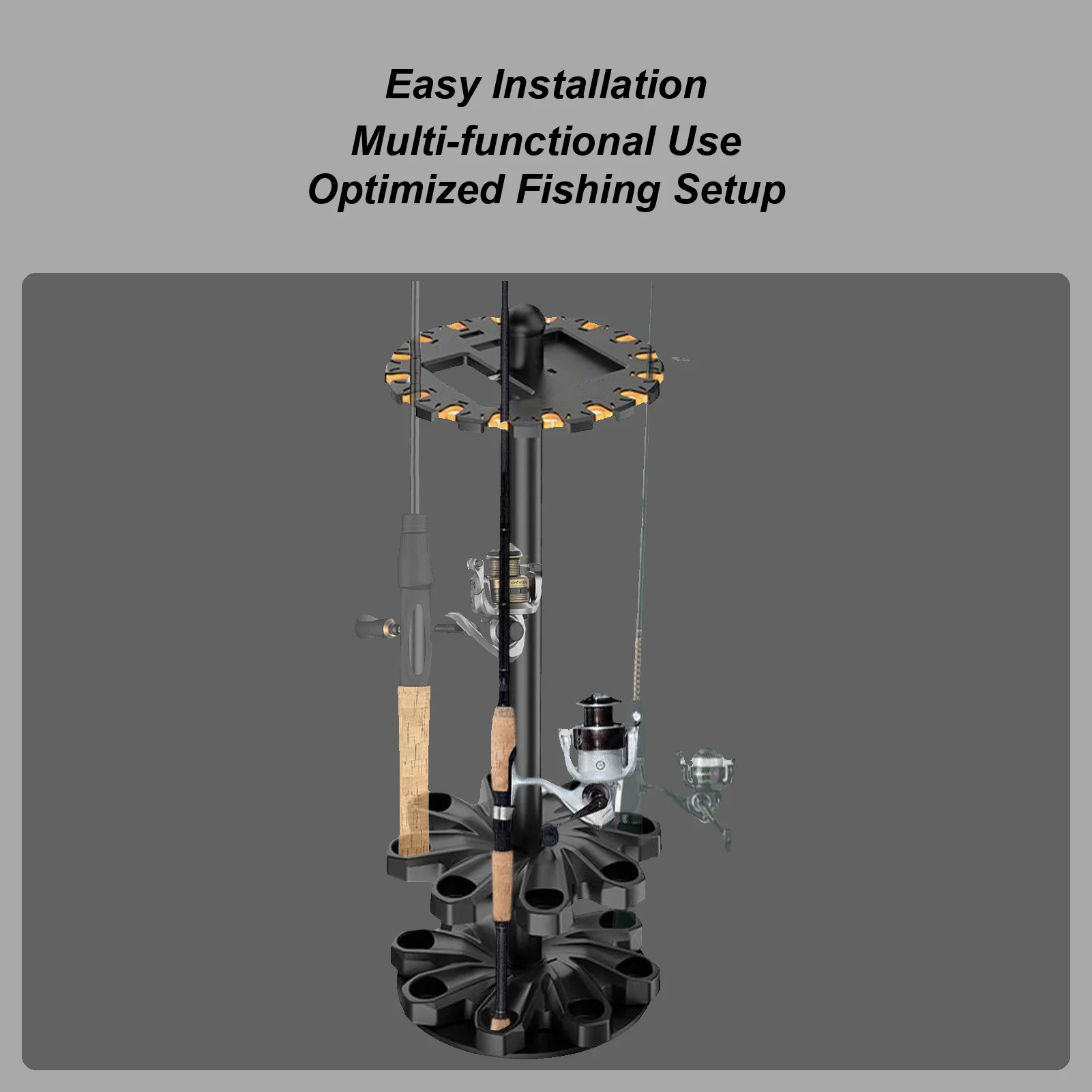 

Fishing Rod Storage Rack Rotating Pole Floor Stand Multifunctional Storage Organizer Holder For Reels Combos Accessories Gear