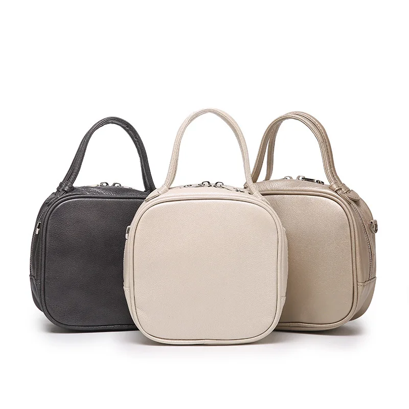 Sac à bandoulière en cuir de vachette pour femme, sac à main en cuir véritable, couche supérieure, mode rétro polyvalente, fourre-tout initié, blanc, haute qualité, Y2K