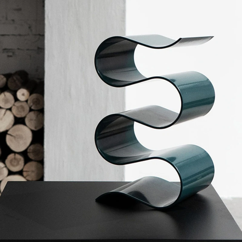 Sleek Nordic SShaped Wine Holder Versatile Aluminum Storage Rack For Creative Living Room Organization