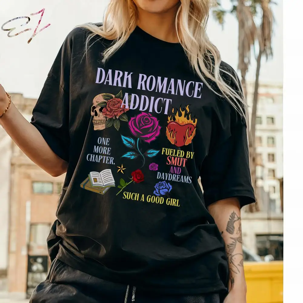 المرأة القطن تي شيرت فتاة جيدة كتاب نادي أعداء لعشاق الظلام الرومانسية قميص حار كتاب قميص موضة المحاصيل القمم