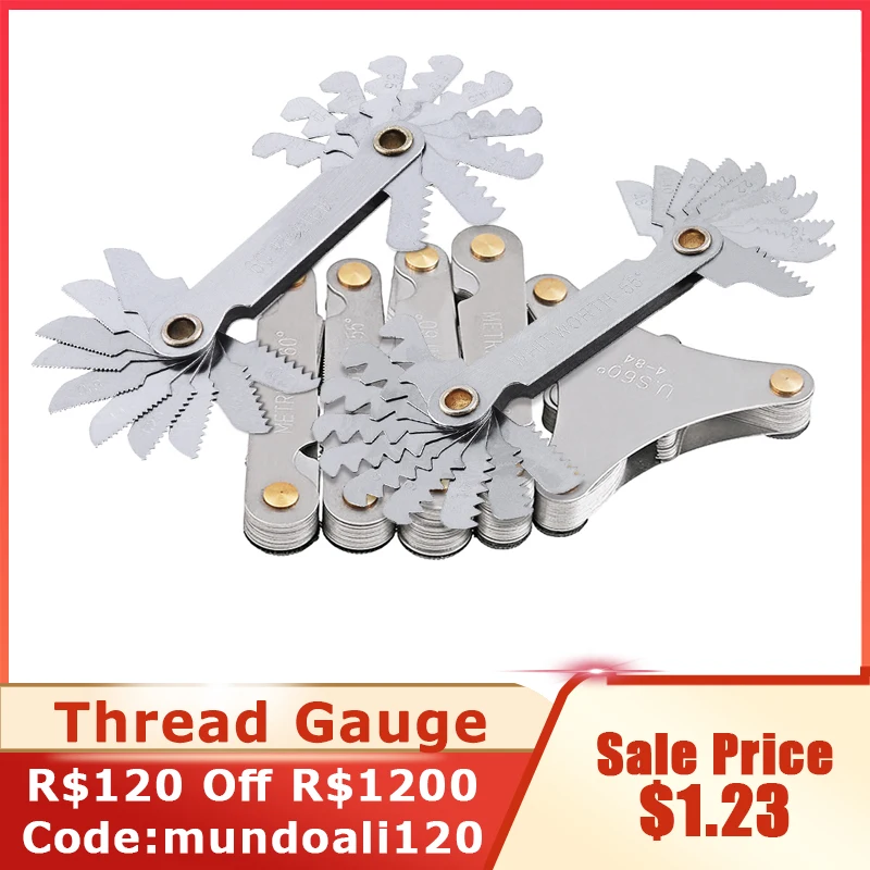 20/24/28/51/52/58pcs lame 55-60 gradi metrico pollici filettatura spina calibro lame calibro per metro strumento legno vite Gauge righello