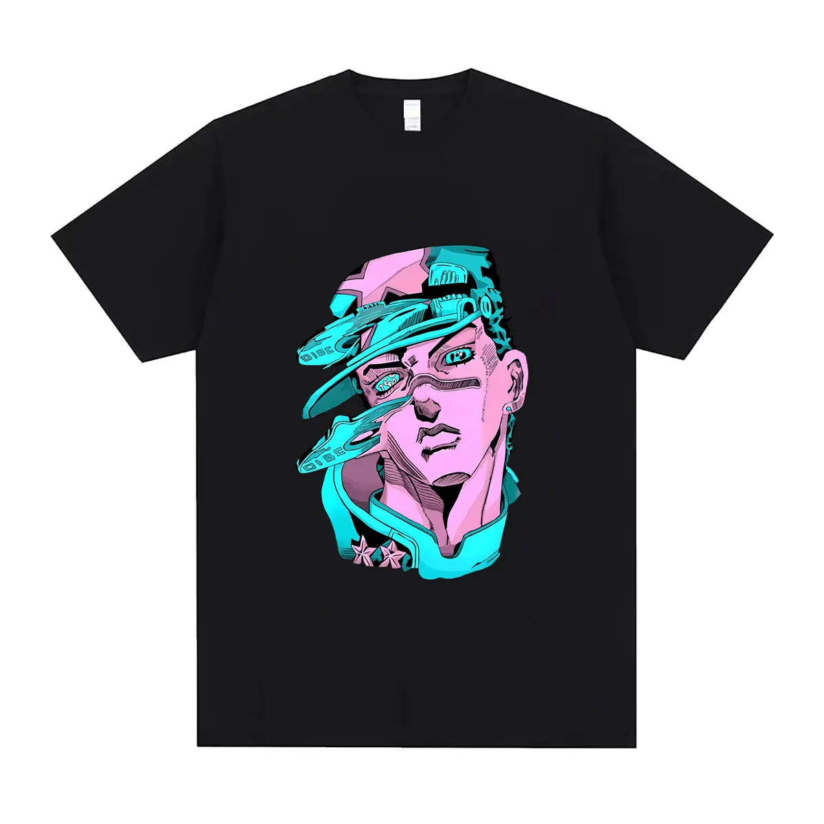 Футболка с графическим принтом головы Джотаро Куджо из аниме Jojo Bizarre Adventure, мужская и женская, в стиле ретро, оверсайз, уличная мода, мужские модные футболки