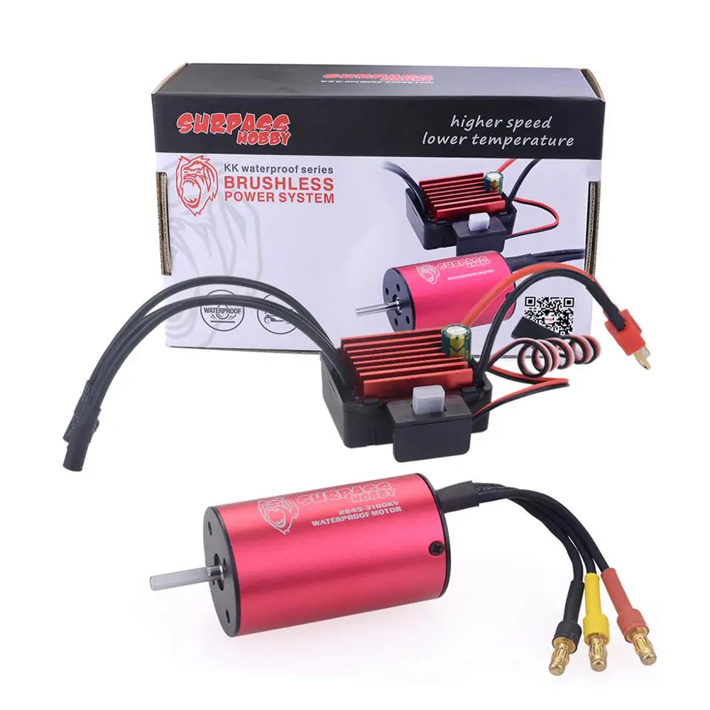 Surpass Hobby 2845 3100KV Waterproof Sensorless Brushless Motor with 35A Brushless ESC for 1:12 RC Car Model