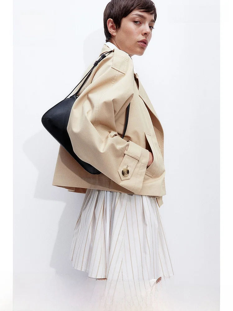 

H&M Women's ort Jaet Spring Casual Long Sve Oversized European Sle Windbreaker 25075 Girl's Loose Fit Polyester Co...