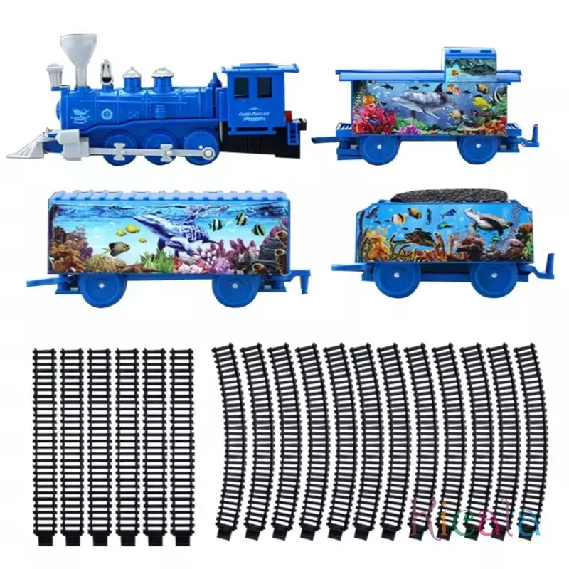 Electric Train Toy Set with Circular Track, Assembly Track Train Toy Set, Children's Birthday Gift（Some parts are sent random）