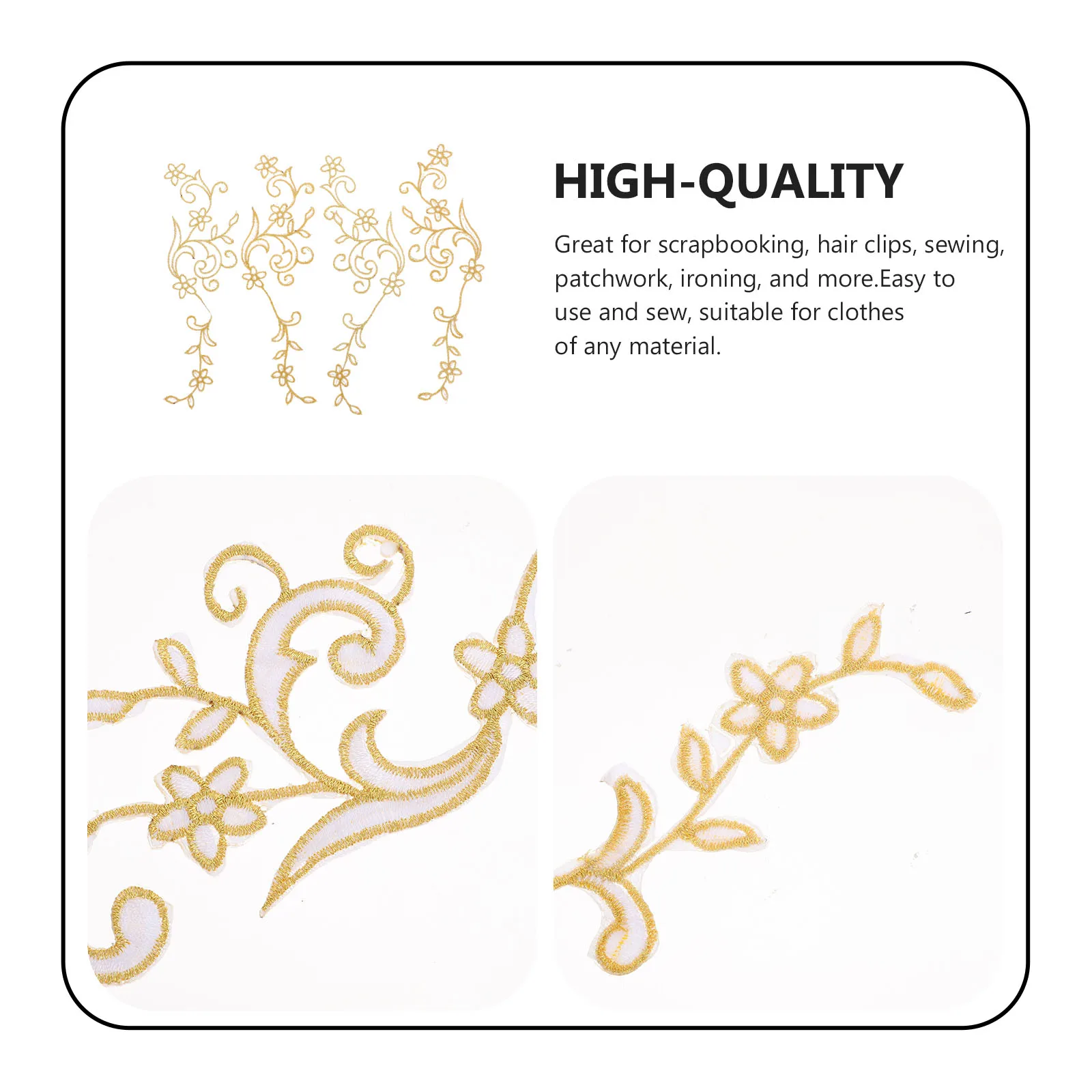 

4 Pcs Patches Flower Appliques DIY Sewing Repair Elegant Decorative Skirt Clothing Flower Appliques Any Material