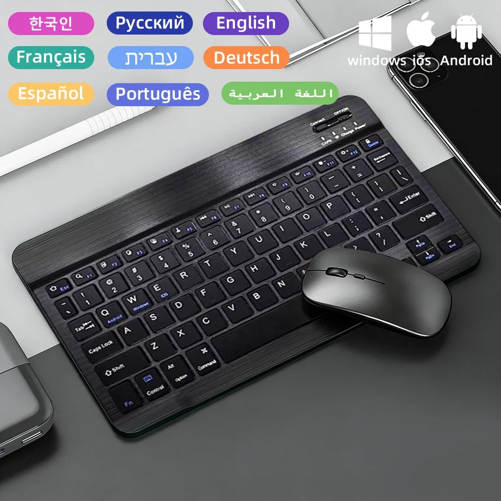 

Bluetooth Wireless Keyboard For Xiaomi Android Ios Windows Tablet Keyboard With One-Click Switching and Mouse iPad Accessorie