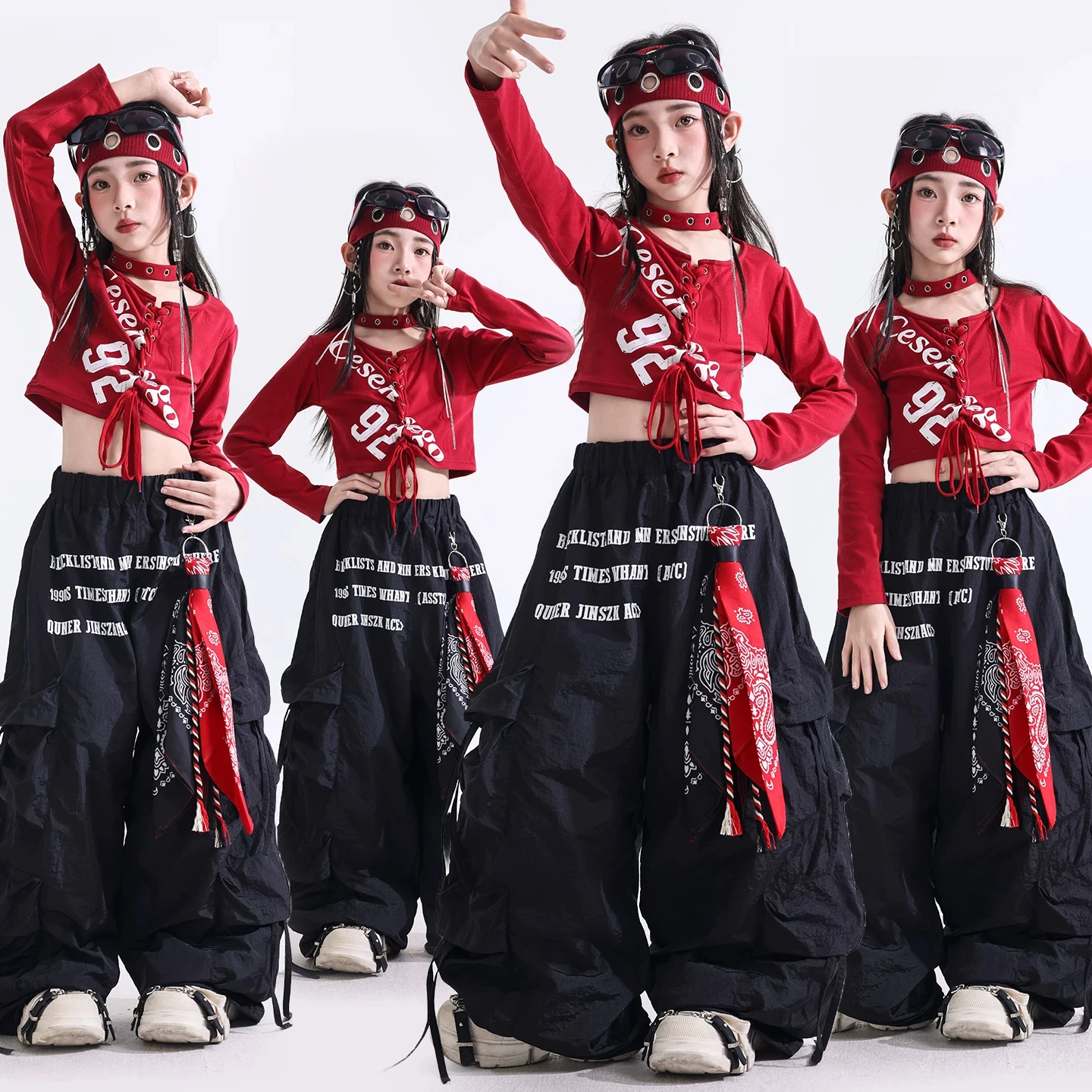 Children'S Ballroom Dance Suit Kids Street Wear Hip Hop Clothing Girls Jazz Dance Competition Clothing K-pop Clothes XS12021