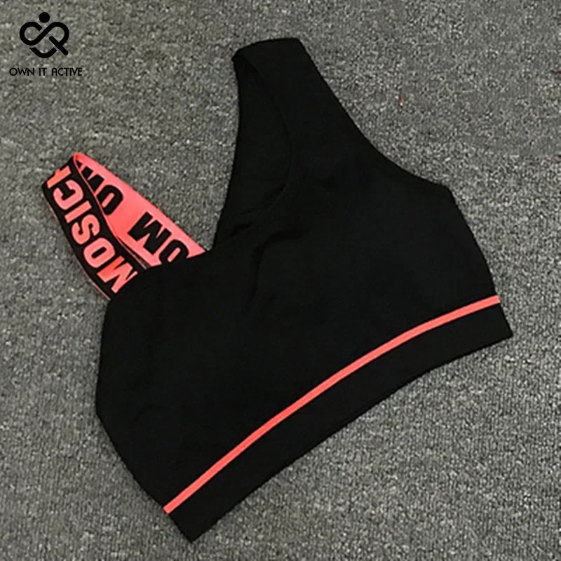 New Letter Cut Out Sports Bra Women Fitness Yoga Push up  Gym Padded Sports Top Athletic Sexy  Workout Running Clothing P165