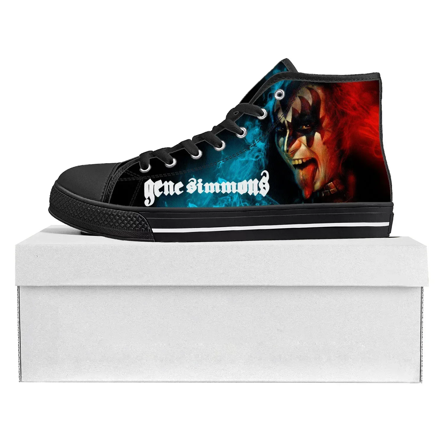 

Кроссовки Gene Simmons Singer High Top высокого качества для мужчин, женщин и подростков, повседневные кеды из канваса для пар, черные, с возможностью индивидуального дизайна