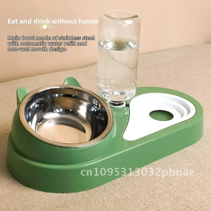 

Миска для кошек Миска для собак Двойная миска для домашних животных Автоматическая питьевая вода Бассейн для еды Бассейн для риса Защищает шейный отдел позвоночника