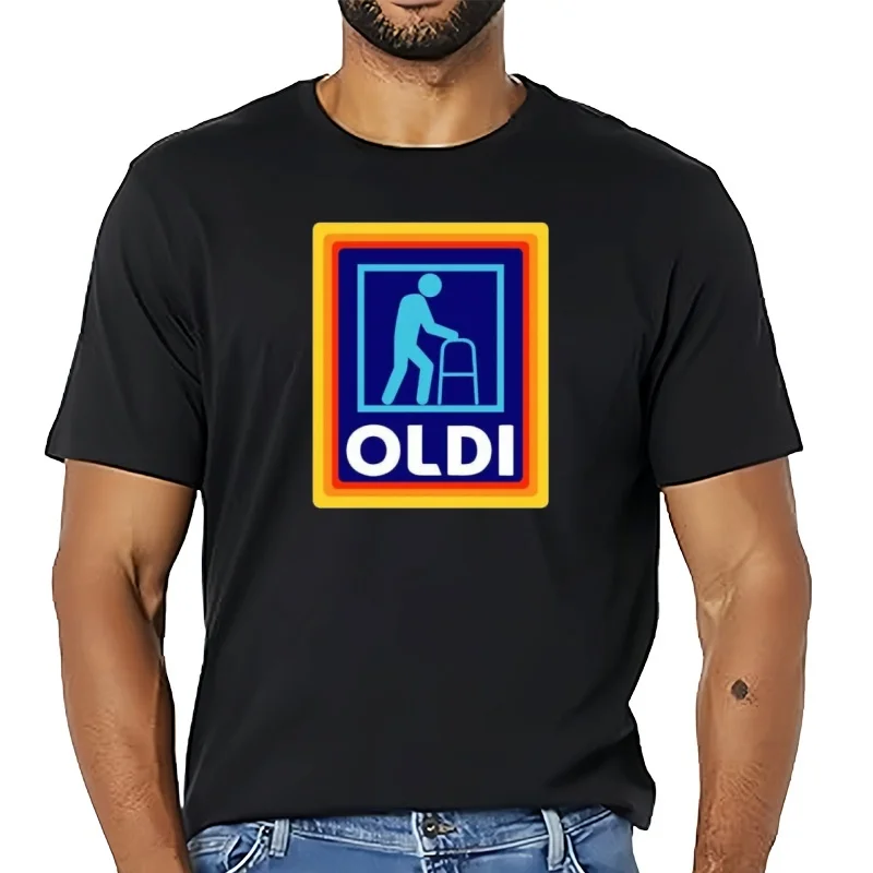 Camiseta divertida para hombre, parodia Oldi para papá, ropa de calle lavada vintage, estirada ligeramente para hombre