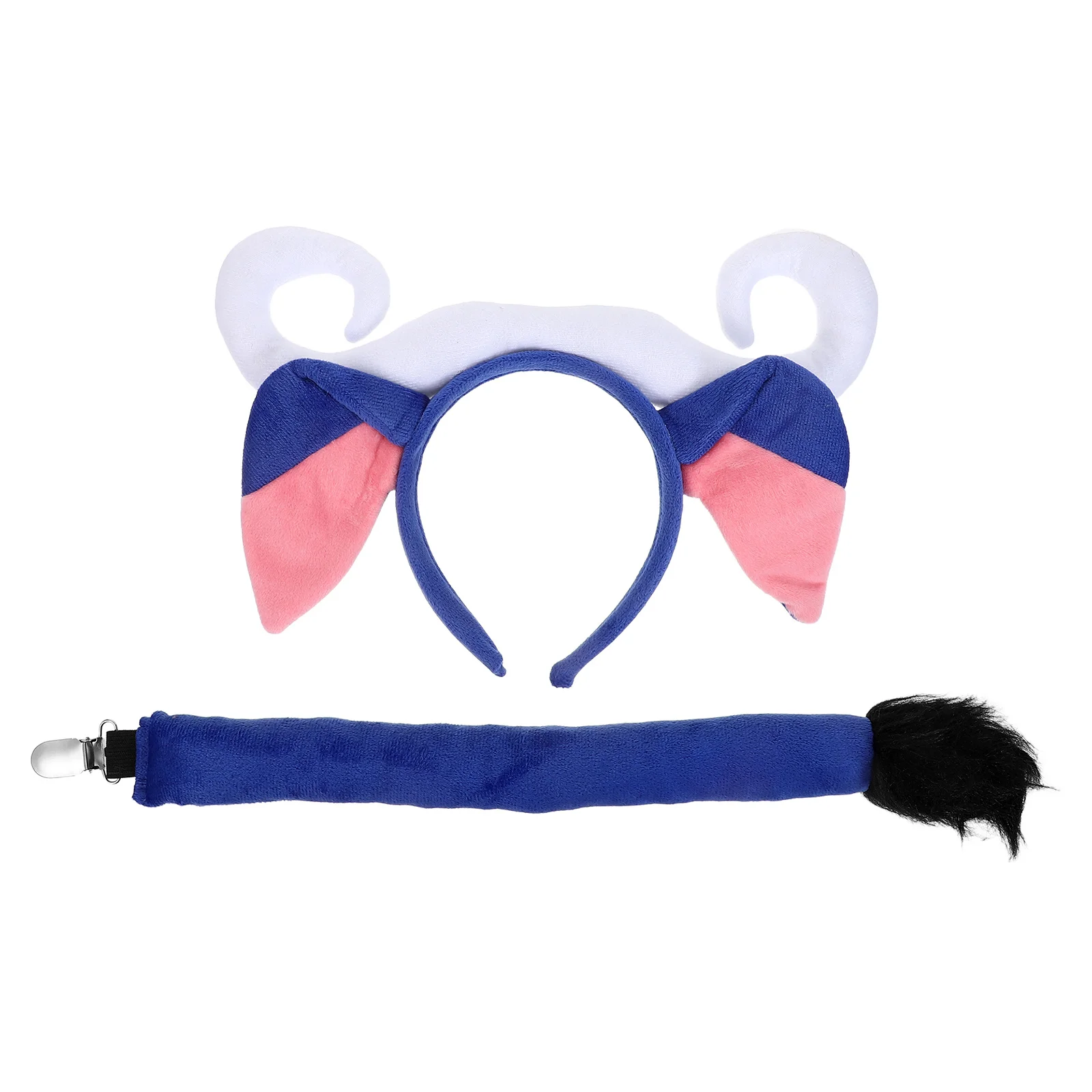 1 set di accessori per costumi animali con coda di corno di toro, set di vestire per bambini, per ruolo di carnevale per feste in fattoria di Halloween
