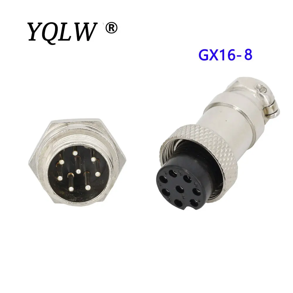 8 PIN 16mm GX16-8 Screw Aviation Connector Plug The aviation plug Cable connector Regular plug and socket