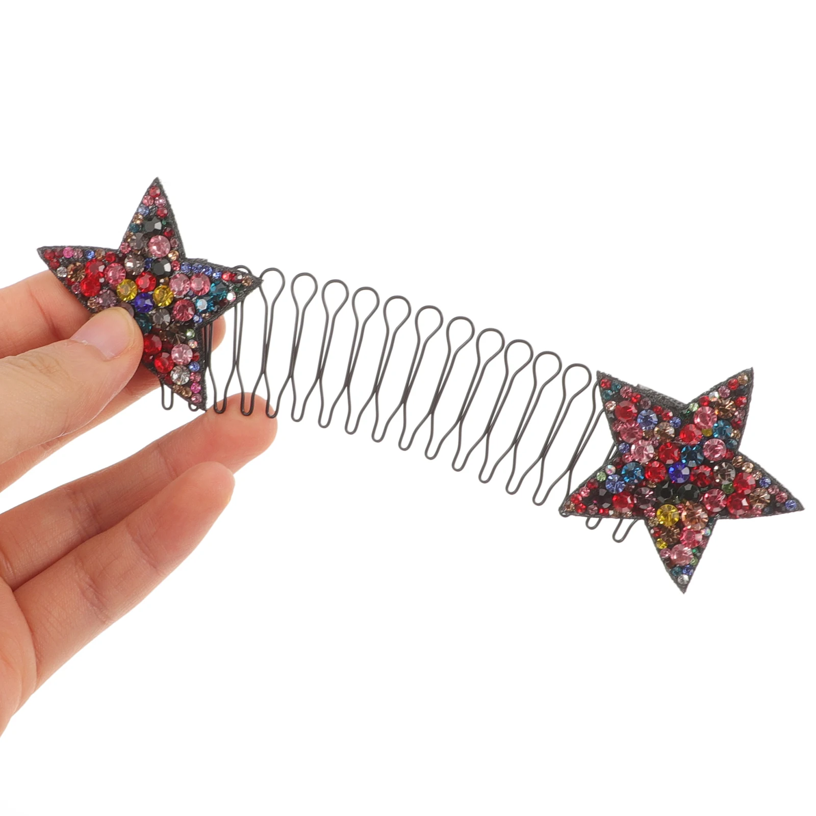 5 قطع من أمشاط تثبيت الشعر العصرية الجذابة ومشابك مزينة بنجمة حجر الراين للنساء والفتيات وتصفيفة الشعر المرتبة