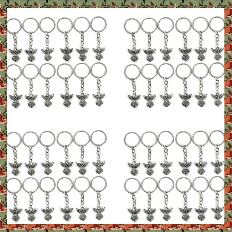 

ABLQ 120 шт. серебряный цвет ангел-хранитель брелок для ключей из цинкового сплава кулон для свадьбы, дня рождения, детского душа, крещения, причастия