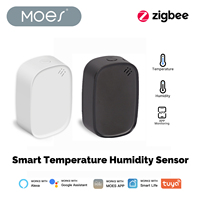 MOES Tuya Zigbee Smart Temperature Humidity Sensor Battery Powered Indoor Enviroment Monitoring Support Alexa Google Home