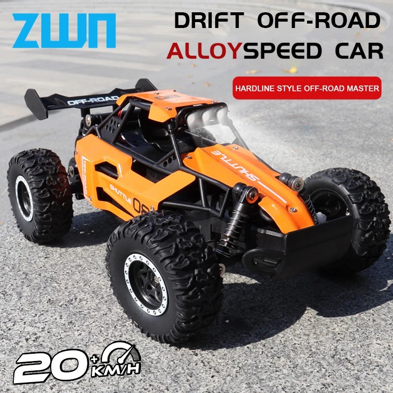 ZWN 1:16 Model RC Drift Racing Car With LED Lights 2WD Remote Control Off-road Climbing Vehicle Outdoor Cars Toys for Kids Gifts