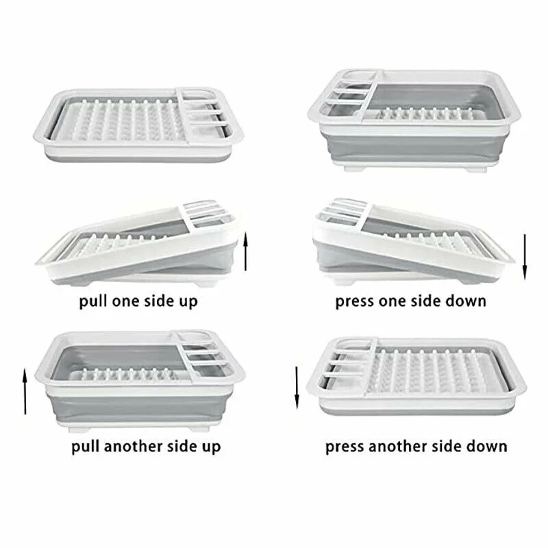 Telescopic Basin Dish Holder Rack Storage Organizer Drainer Space Saving Plastic