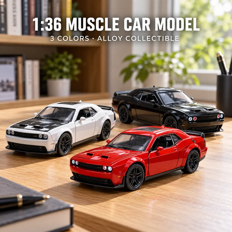 2026 NEW 1:36 American Muscle Car Alloy Model Light & Sound, Desktop Collectible Holiday Gift  Pull-Back Vehicle