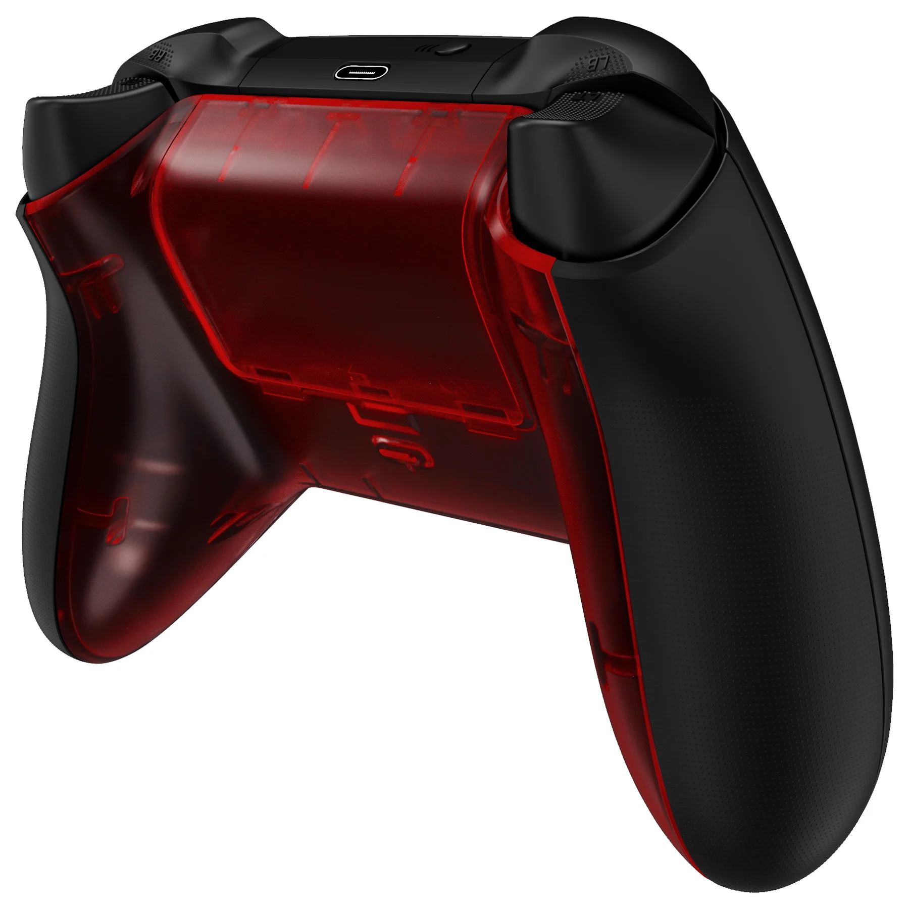 eXtremeRate Clear Custom Bottom Shell with Battery Cover for Xbox Series S/X Controller,Backplate Cover for Xbox Core Controller