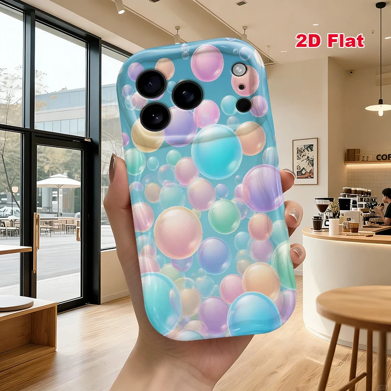 2D Flat Soft Silicone Phone Case For iPhone 17 Pro Max 16 18 Pro 13 11 15 14 Plus 12 17 16E 17Promax Shockproof Transparent Funda Cover