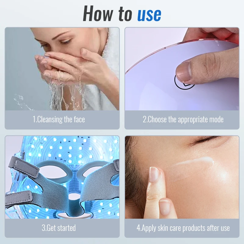 Lesen 7 cores máscara led rejuvenescimento da pele casa face lifting clareamento dispositivo de beleza cuidados recarregável branqueamento dispositivo de beleza