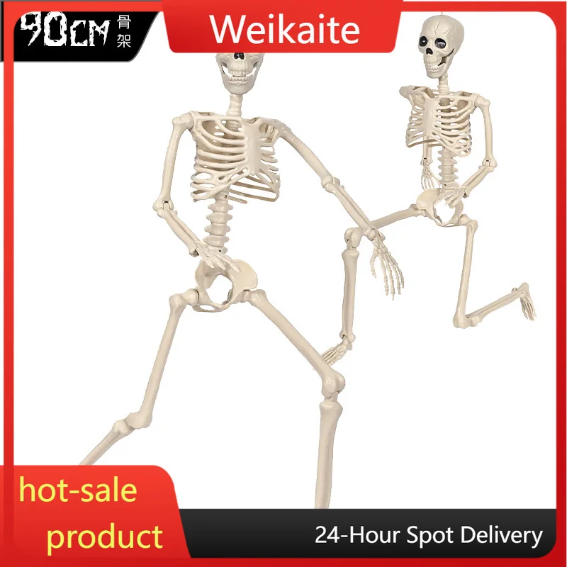 

Halloween plastic skull skeleton movable joint model teaching aids can be hung and placed scene arrangement secret room escape