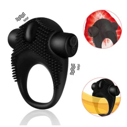 Delayed Ejaculation Penis Ring 10 Speeds Vibrator USB Charging Silicone Sex Cock Ring Vibrating For Men Pleasure enhancing