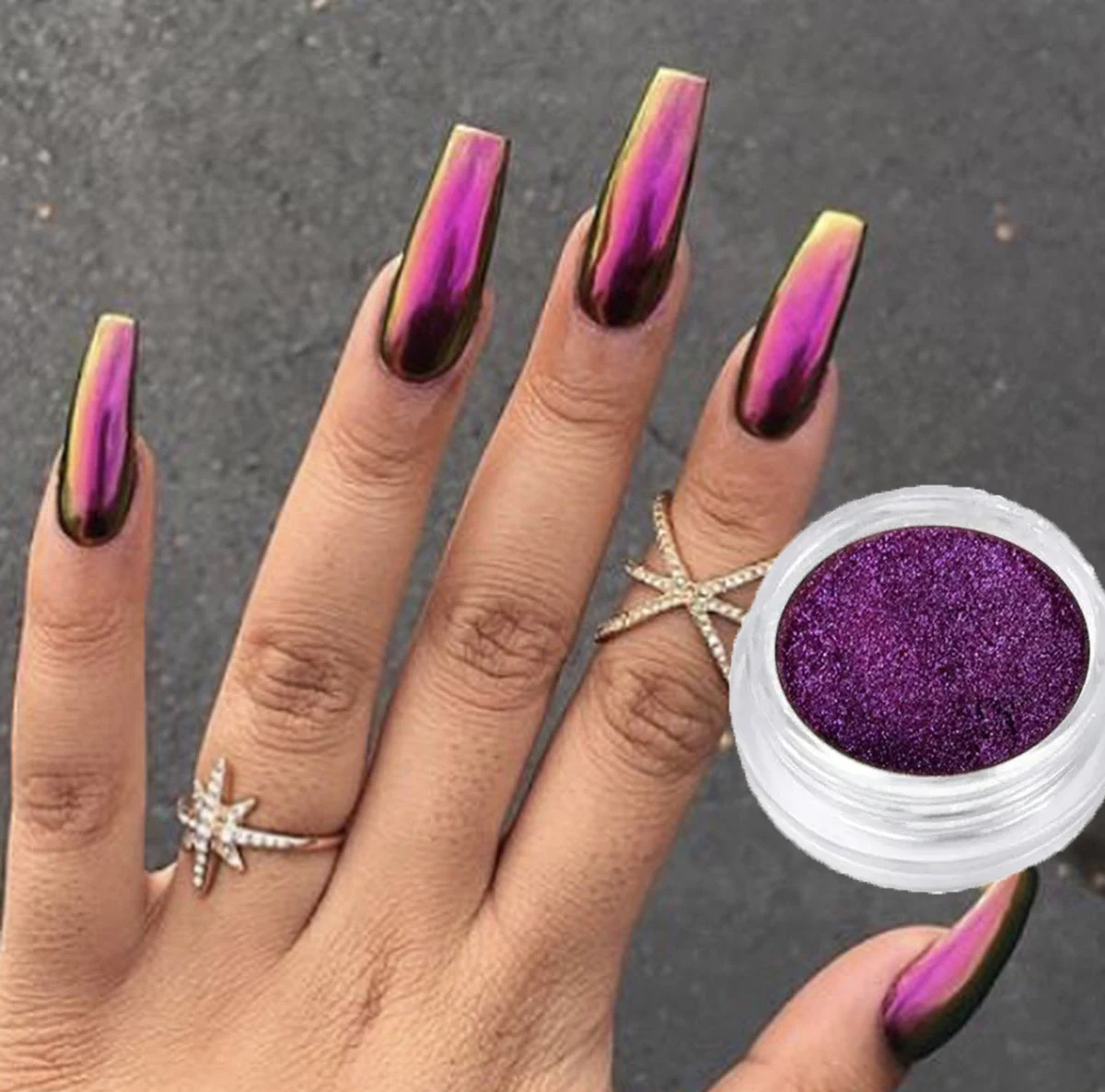 5 cores natal & halloween camaleões espelho prego em pó super-fino gradiente cromo pó diy polarizando camaleão prego poeira