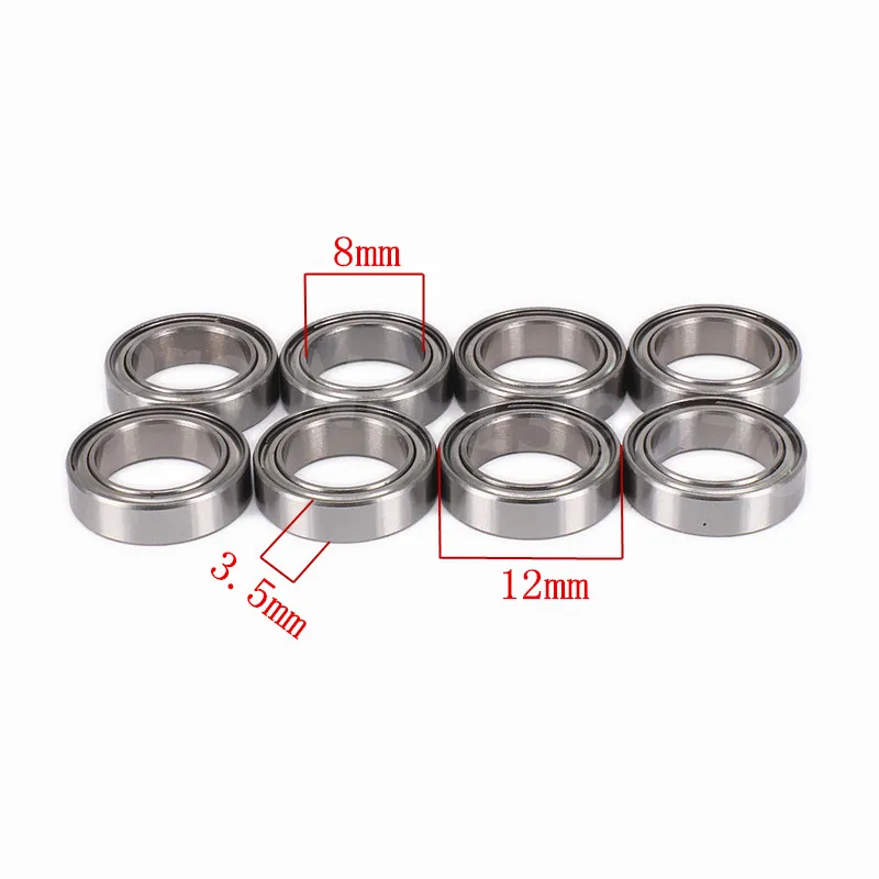 Wholesale 80pcs/Lot Bearing 12*8*3.5mm For HSP 1/16 Scale Model Car 86083 Himoto Buggy Truck